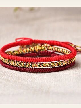 Tibetan Knot Bracelets for Good Luck, set of three NWOT never used!